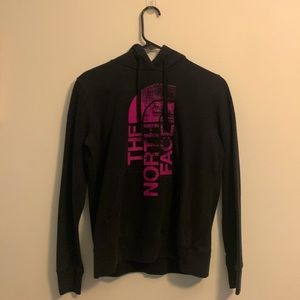 Medium Black and Pink North Face Hoodie